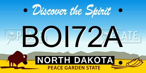 BOI72A North Dakota License Plate