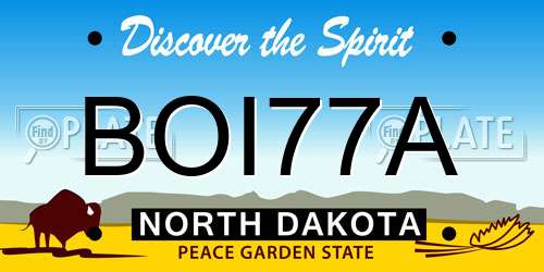 BOI77A North Dakota License Plate