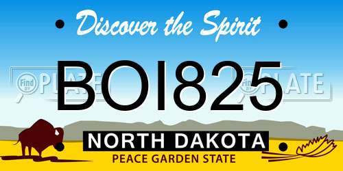 BOI825 North Dakota License Plate