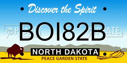 BOI82B North Dakota License Plate