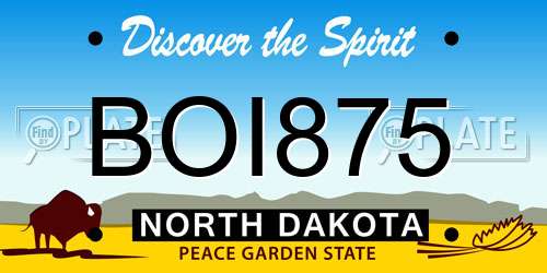BOI875 North Dakota License Plate