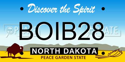 BOIB28 North Dakota License Plate