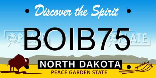 BOIB75 North Dakota License Plate