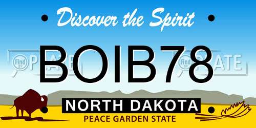 BOIB78 North Dakota License Plate