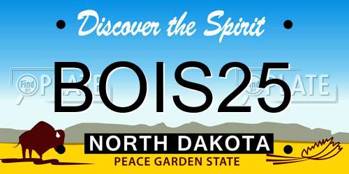 BOIS25 North Dakota License Plate