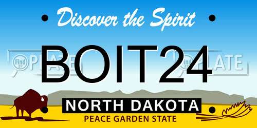 BOIT24 North Dakota License Plate