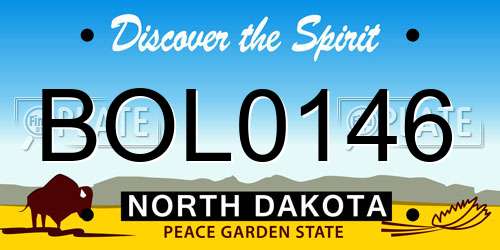 BOL0146 North Dakota License Plate