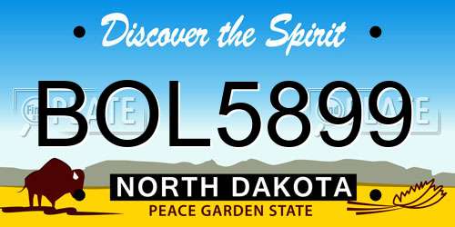 BOL5899 North Dakota License Plate