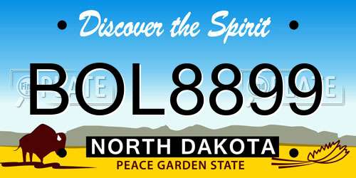 BOL8899 North Dakota License Plate