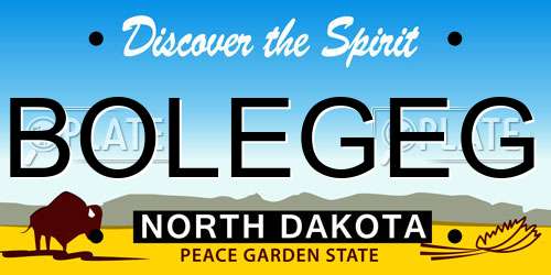 BOLEGEG North Dakota License Plate