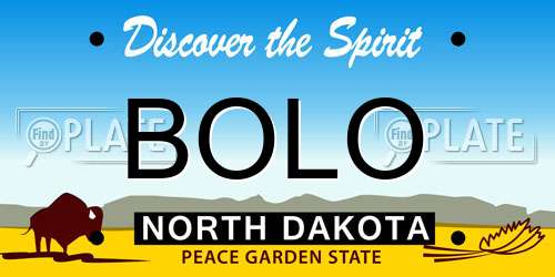 BOLO North Dakota License Plate