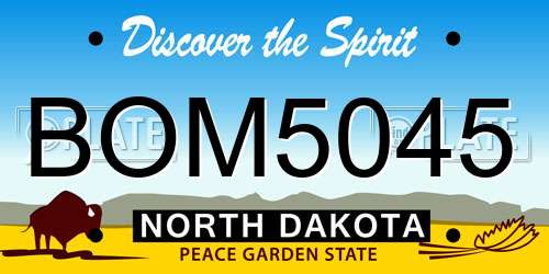 BOM5045 North Dakota License Plate
