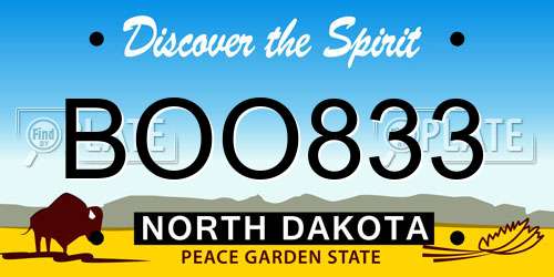 BOO833 North Dakota License Plate