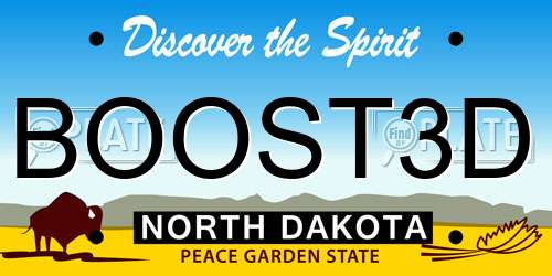 BOOST3D North Dakota License Plate
