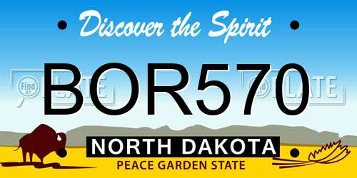 BOR570 North Dakota License Plate