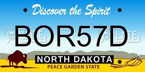 BOR57D North Dakota License Plate