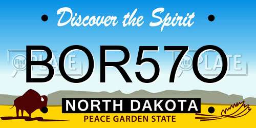 BOR57O North Dakota License Plate