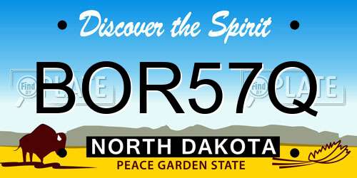 BOR57Q North Dakota License Plate