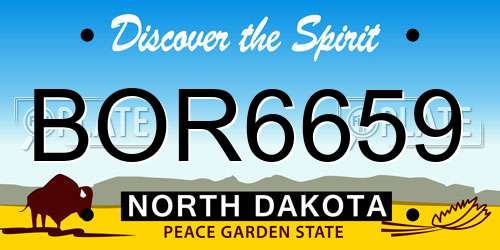 BOR6659 North Dakota License Plate