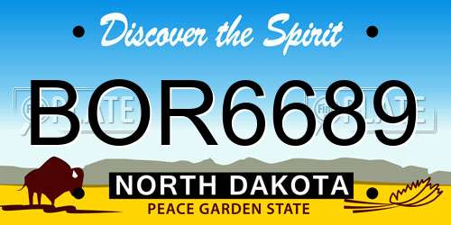 BOR6689 North Dakota License Plate