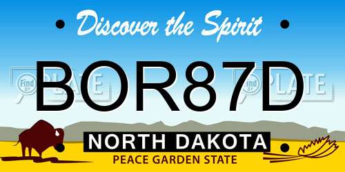 BOR87D North Dakota License Plate