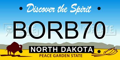 BORB70 North Dakota License Plate