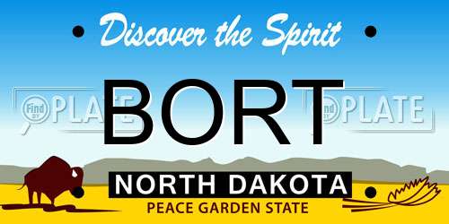 BORT North Dakota License Plate