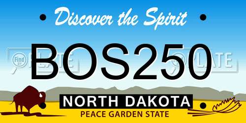 BOS250 North Dakota License Plate