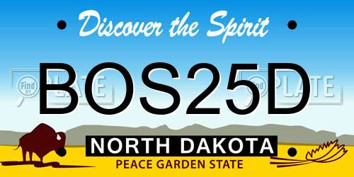 BOS25D North Dakota License Plate