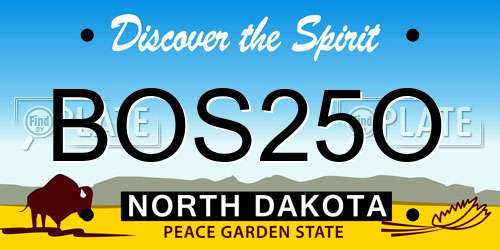 BOS25O North Dakota License Plate