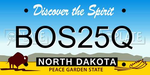 BOS25Q North Dakota License Plate