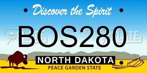BOS280 North Dakota License Plate
