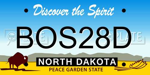 BOS28D North Dakota License Plate