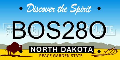BOS28O North Dakota License Plate