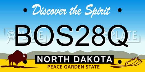 BOS28Q North Dakota License Plate