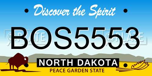 BOS5553 North Dakota License Plate