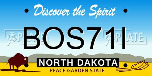 BOS71I North Dakota License Plate