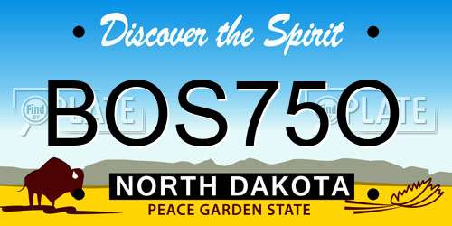 BOS75O North Dakota License Plate