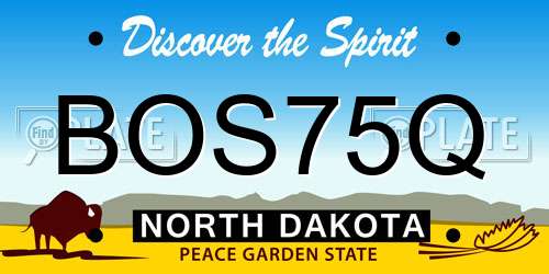 BOS75Q North Dakota License Plate