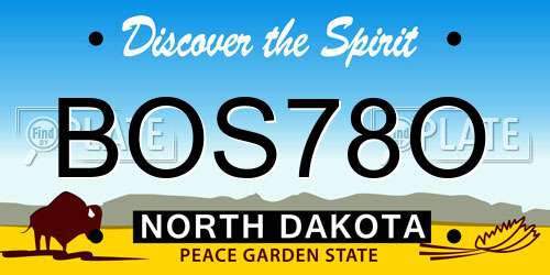 BOS78O North Dakota License Plate