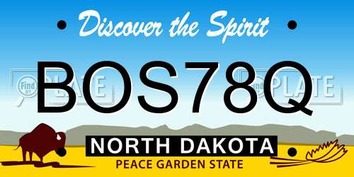 BOS78Q North Dakota License Plate