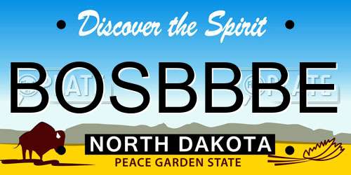 BOSBBBE North Dakota License Plate