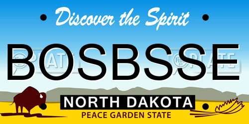 BOSBSSE North Dakota License Plate
