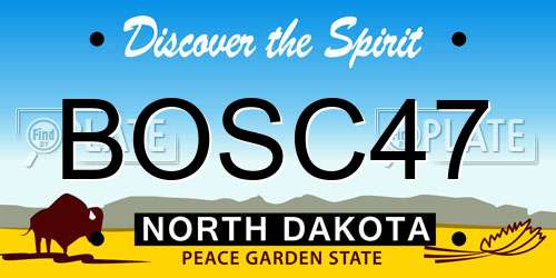 BOSC47 North Dakota License Plate