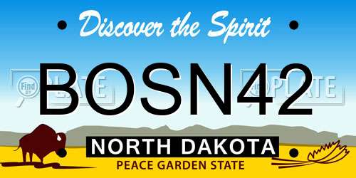 BOSN42 North Dakota License Plate