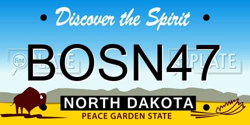 BOSN47 North Dakota License Plate