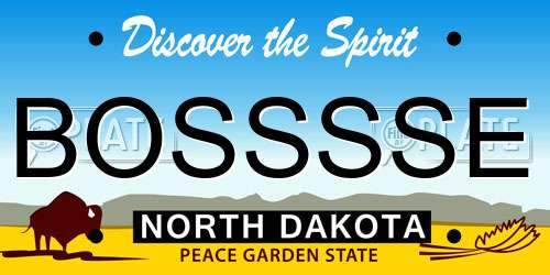 BOSSSSE North Dakota License Plate