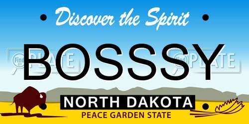 BOSSSY North Dakota License Plate