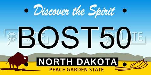 BOST50 North Dakota License Plate