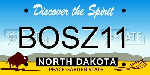 BOSZ11 North Dakota License Plate